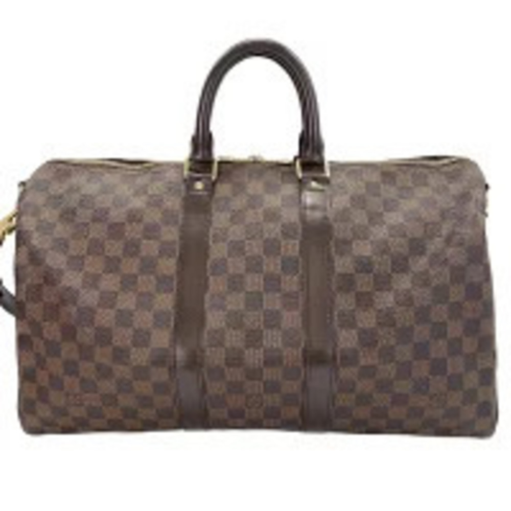 Louis Vuitton Damier Keepall Bandouliere Boston Bag Brown
